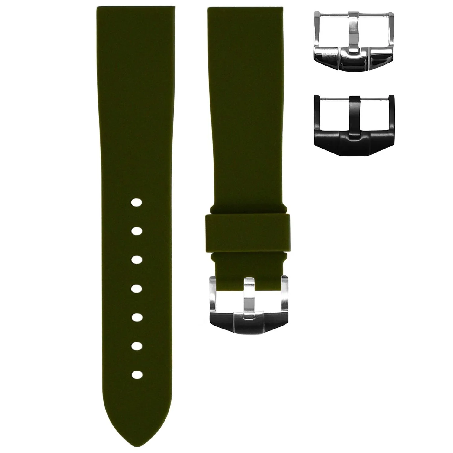 20MM LUG WIDTH STRAP - OLIVE RUBBER