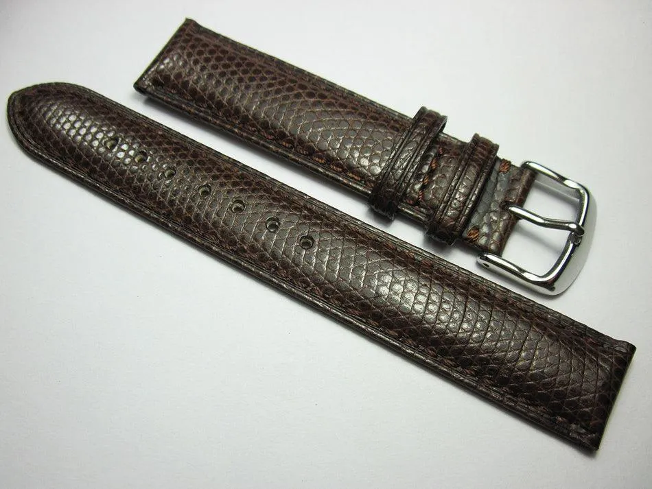 22mm Genuine Lizard Leather Strap Brown Men's Watch Mechanical Watch Genuine Leather