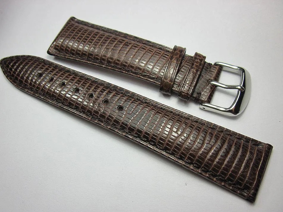 22mm Genuine Lizard Leather Strap Brown Men's Watch Mechanical Watch Genuine Leather