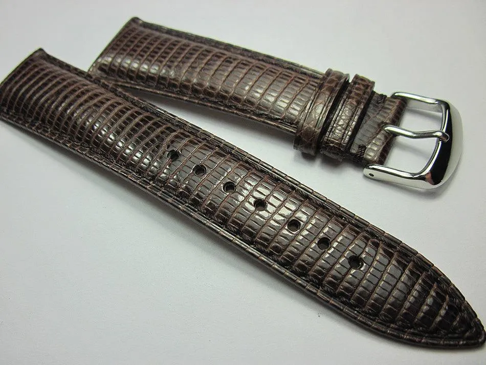 22mm Genuine Lizard Leather Strap Brown Men's Watch Mechanical Watch Genuine Leather
