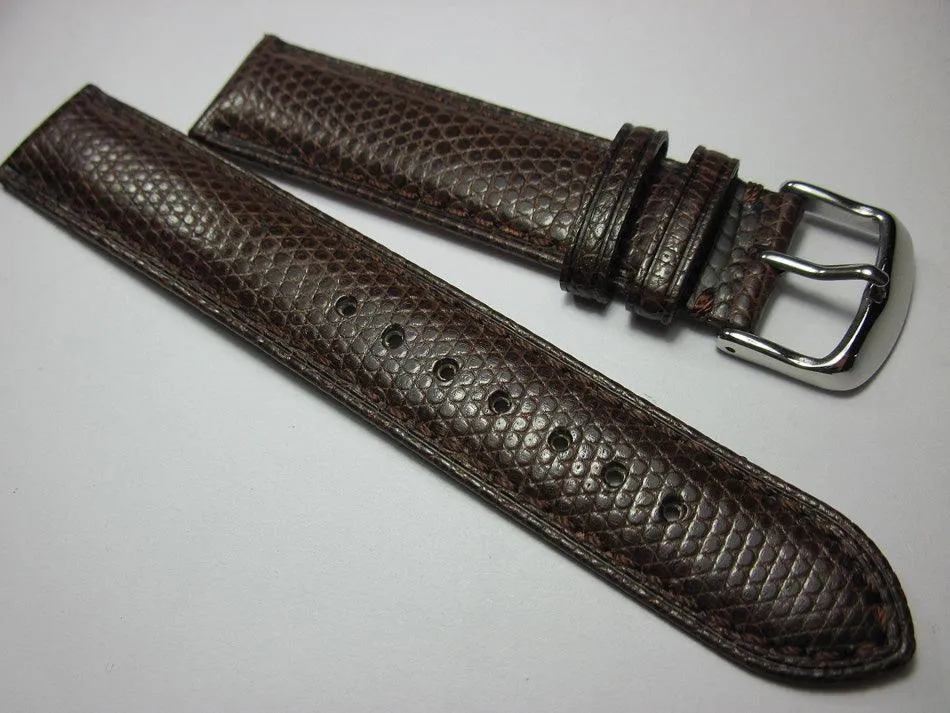 22mm Genuine Lizard Leather Strap Brown Men's Watch Mechanical Watch Genuine Leather