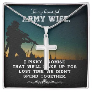 Army Wife Necklace Gift for Wife Cross Necklace, Anniversary Christmas Gift