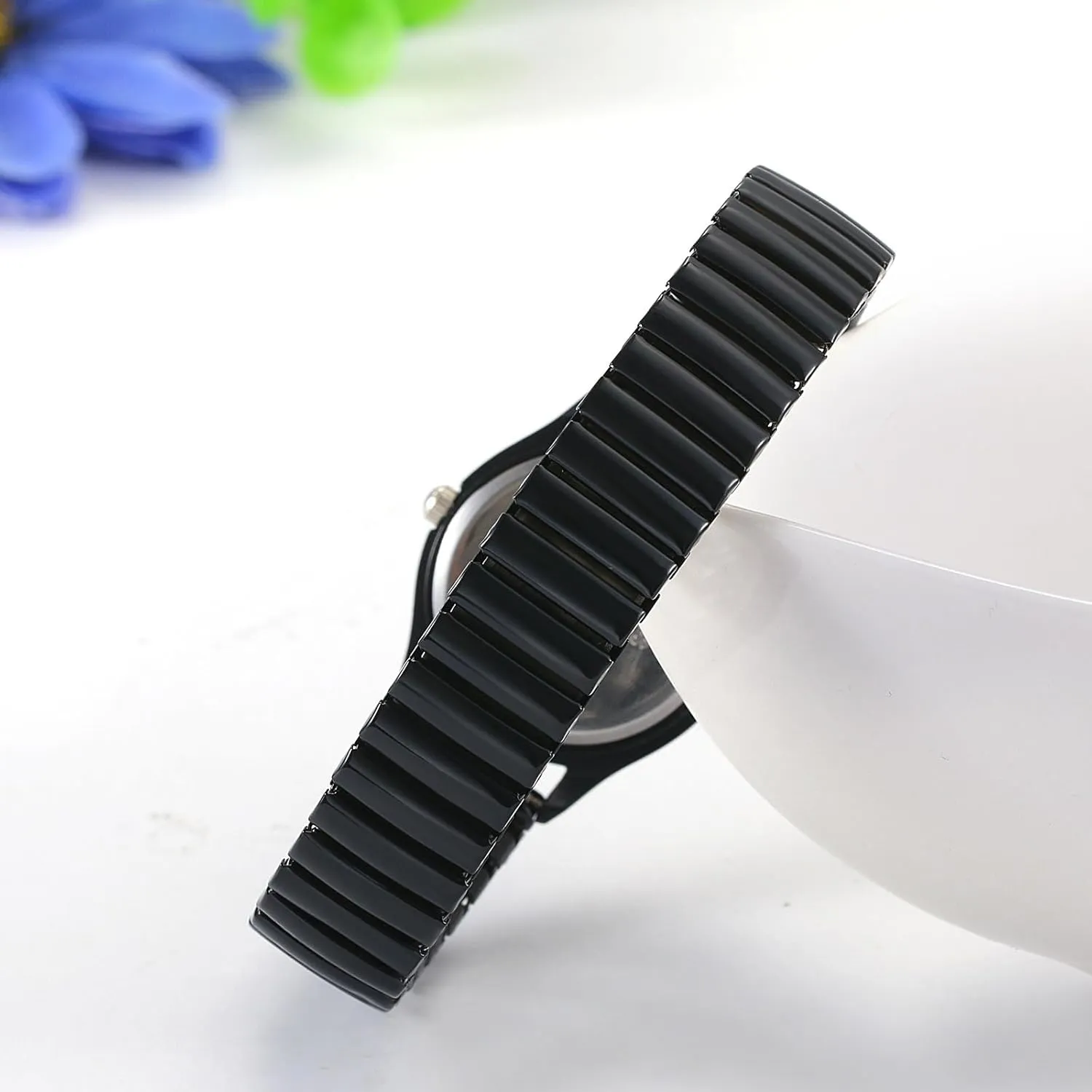 Aroncent Stretch Band Wrist Watch: Easy Reader Ultra Thin Large Face Expansion Band - Analog Quartz Wristwatch for Men and Women
