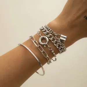 Artistic Silver Mixed Chain Set: Elegance Redefined
