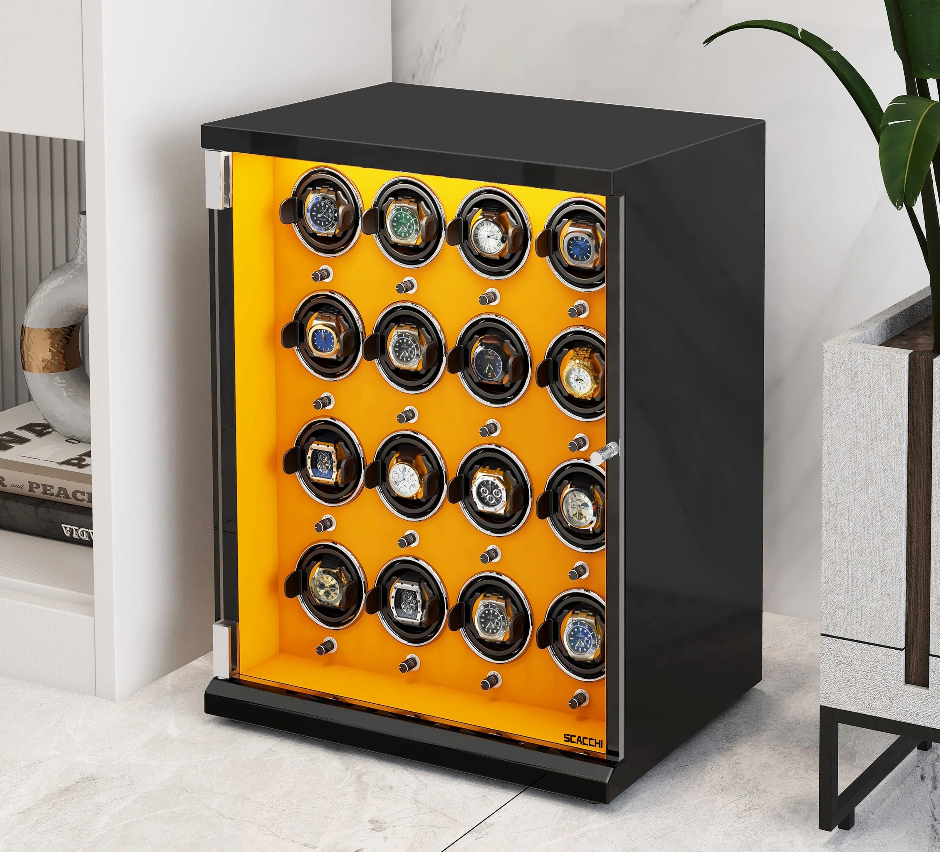 Automatic Mechanical Watch Winder Box for 16 Watch Vertical