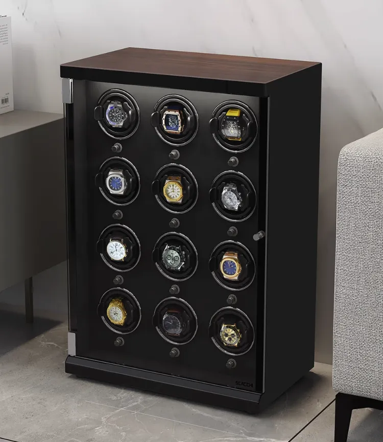 Automatic Mechanical Watch Winder Box for 6 Watch Vertical