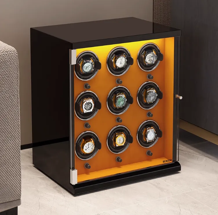 Automatic Mechanical Watch Winder Box for 6 Watch Vertical