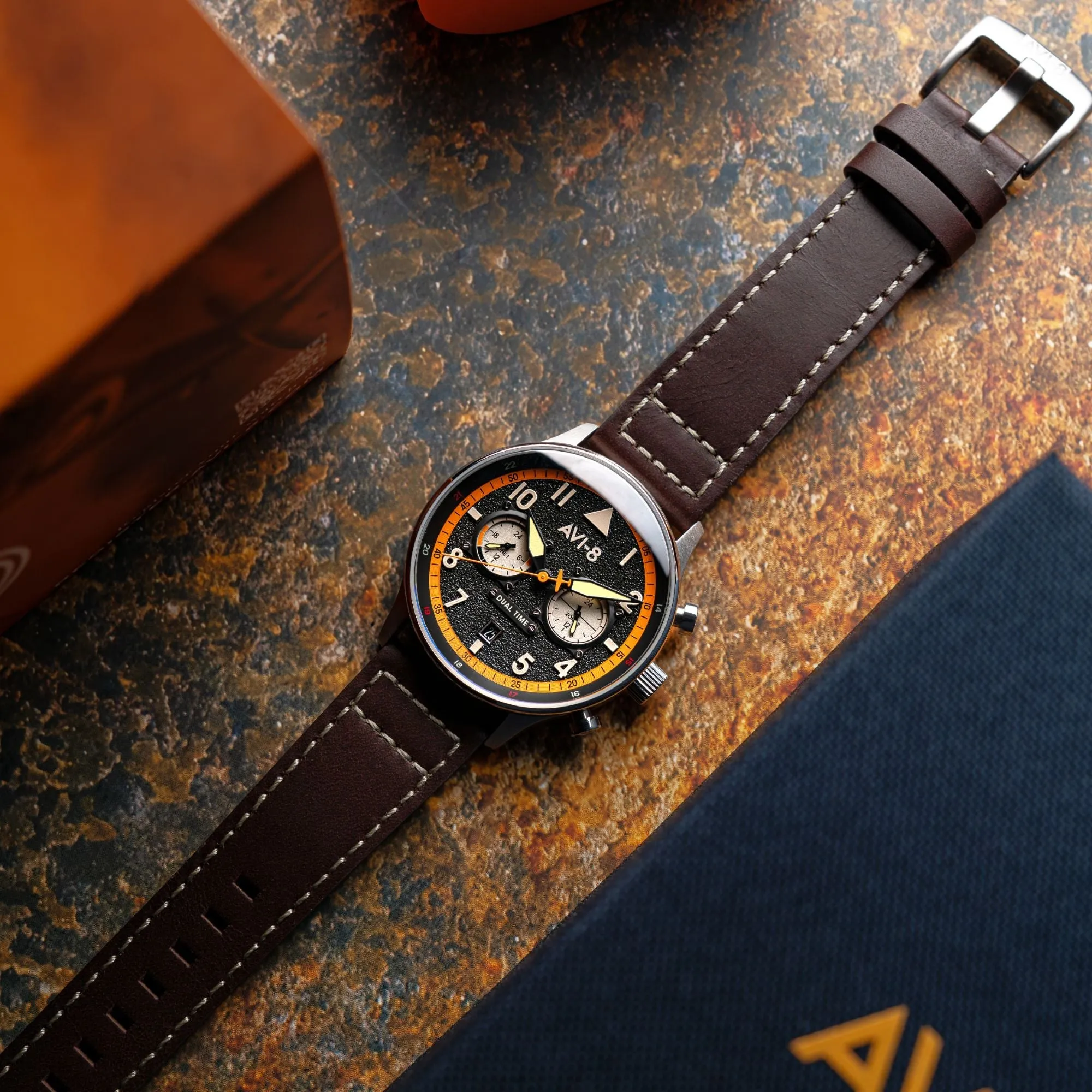 AVI-8 Hawker Hurricane Carey Dual Time Kensington Imperial War Museums Edition Men's Watch AV-4088-07