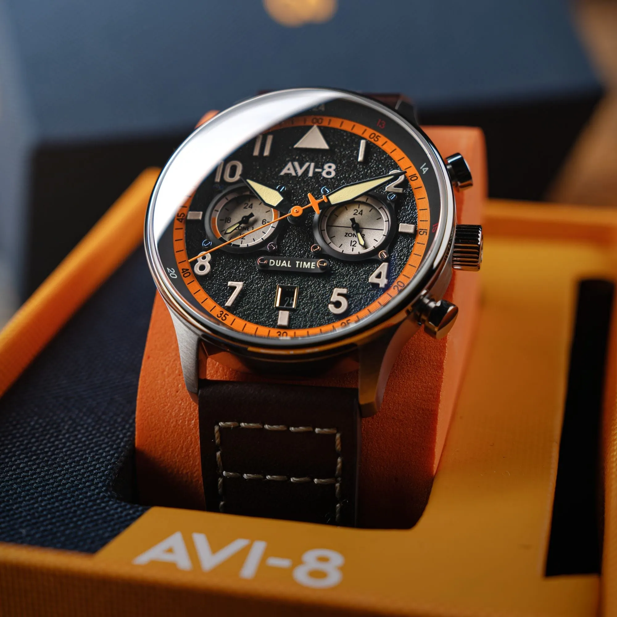 AVI-8 Hawker Hurricane Carey Dual Time Kensington Imperial War Museums Edition Men's Watch AV-4088-07