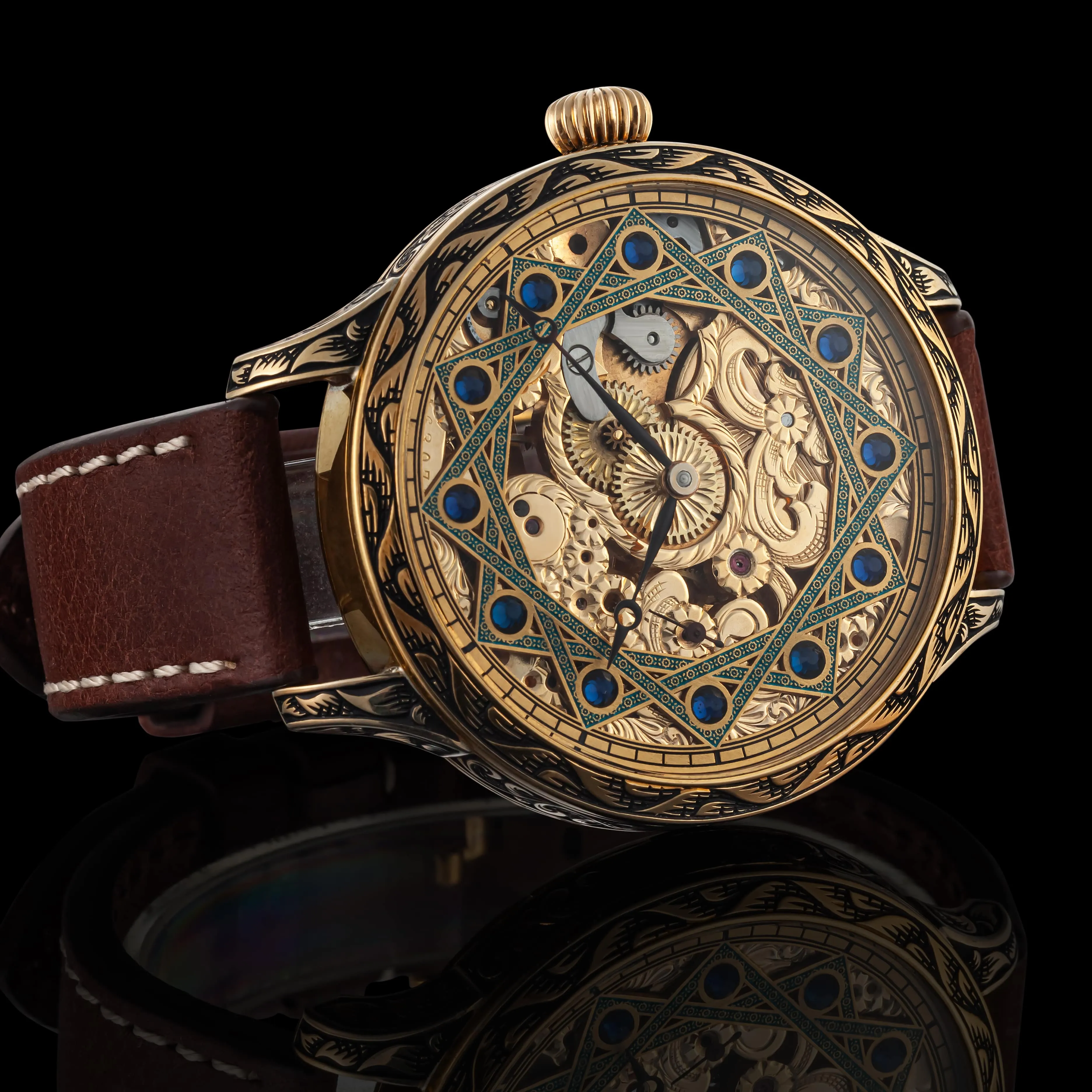 AZURE Men's Artisan Wristwatch fits 1920 Swiss Vintage Mechanical Movement