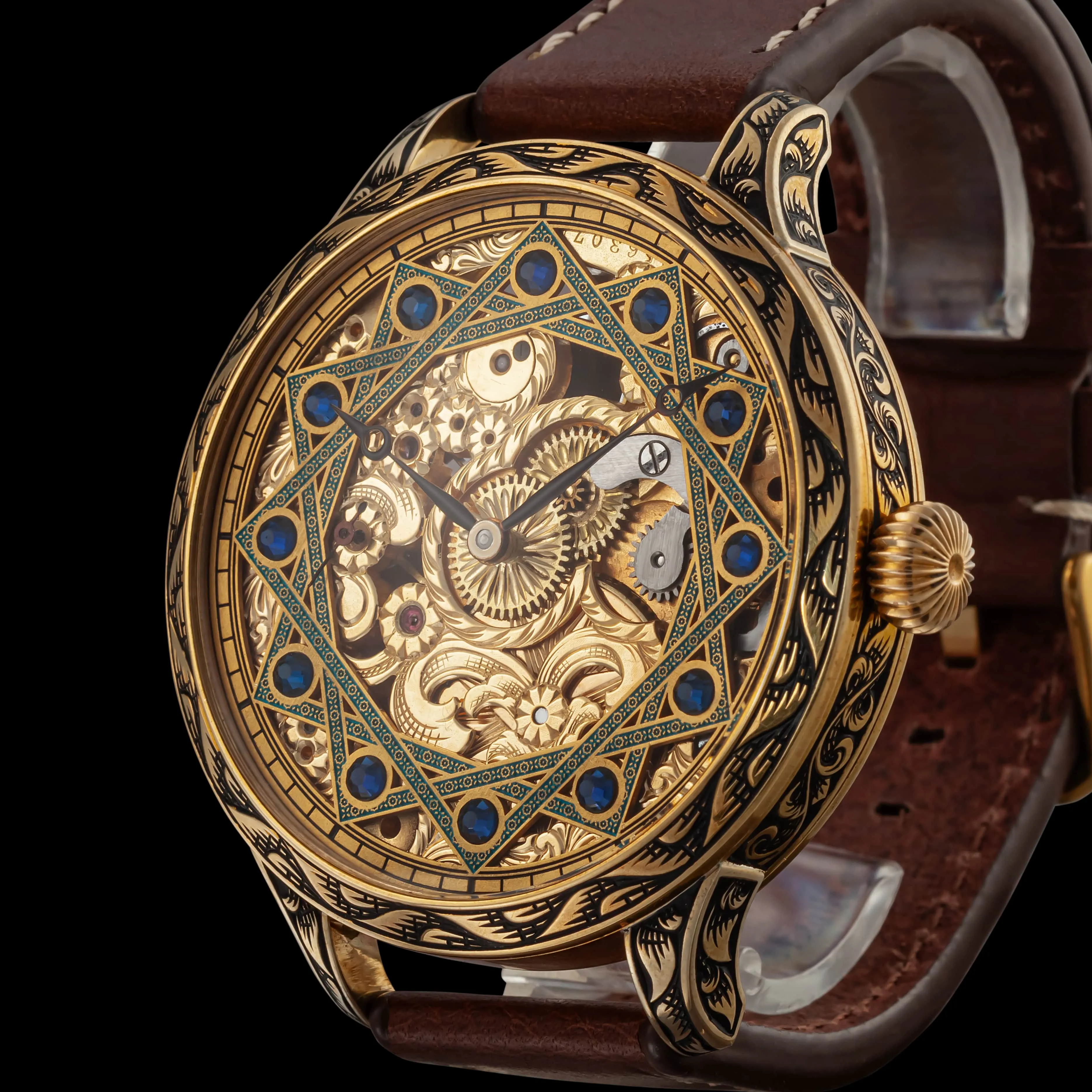 AZURE Men's Artisan Wristwatch fits 1920 Swiss Vintage Mechanical Movement