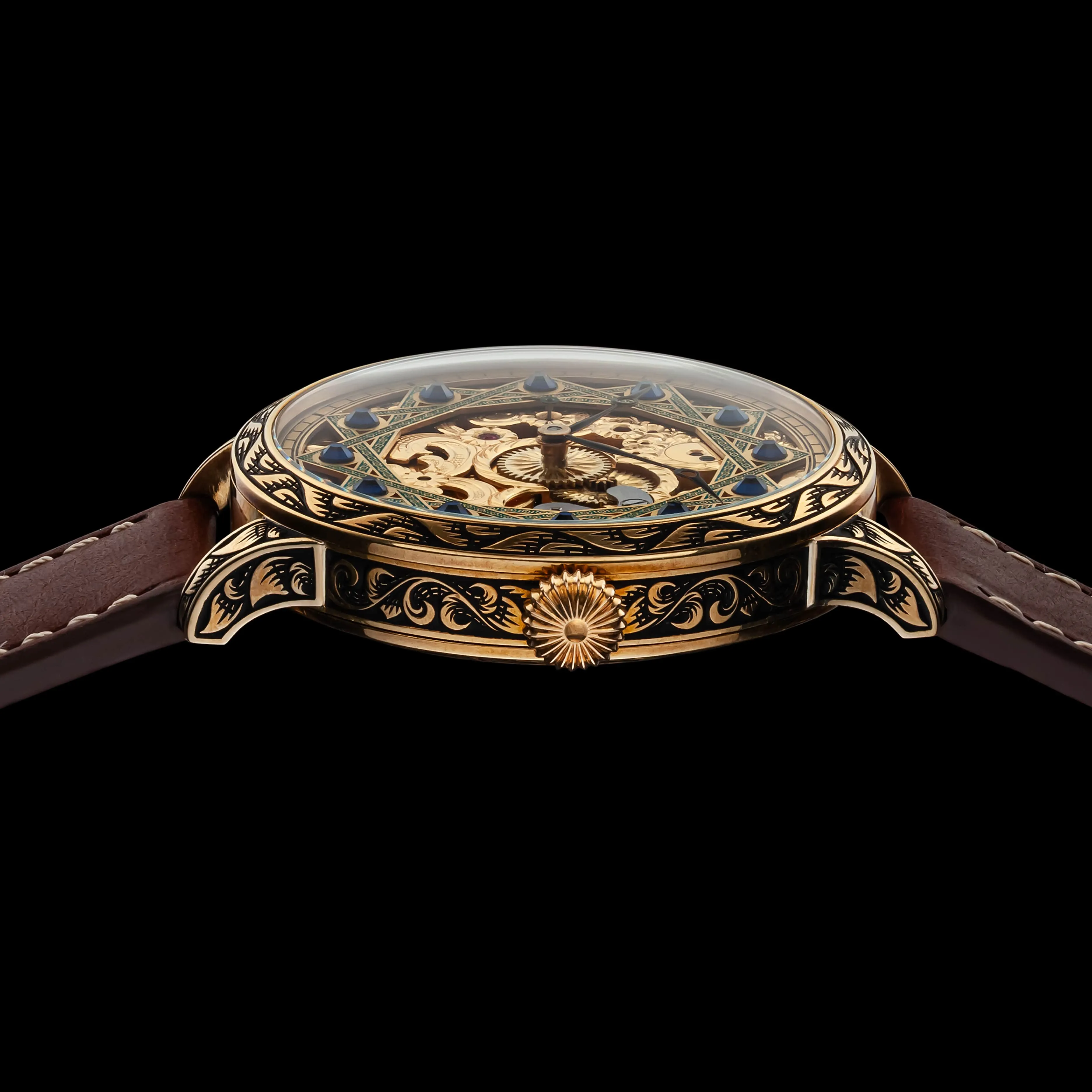AZURE Men's Artisan Wristwatch fits 1920 Swiss Vintage Mechanical Movement