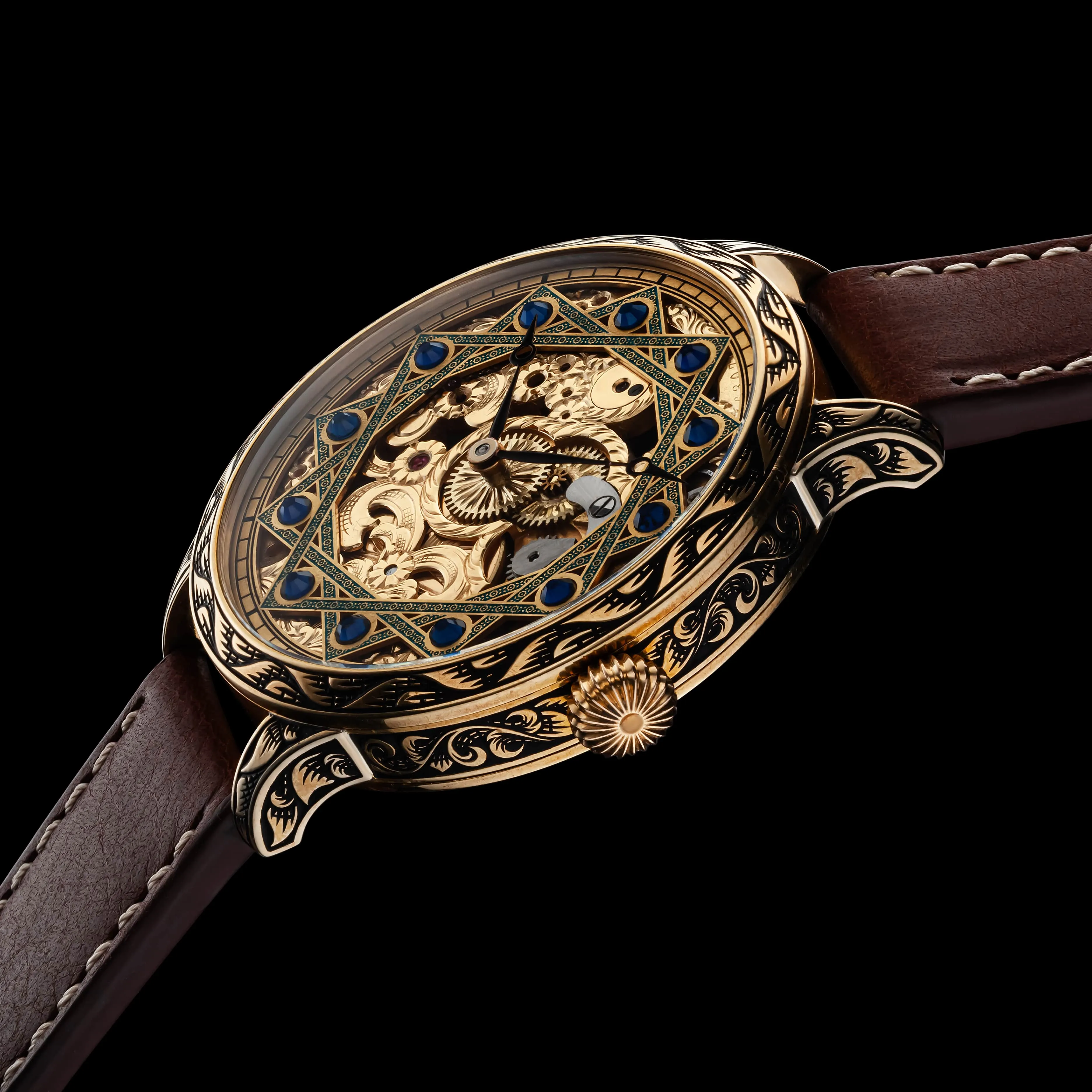 AZURE Men's Artisan Wristwatch fits 1920 Swiss Vintage Mechanical Movement