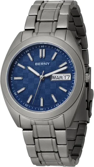 BERNY Titanium Watch for Men Japanese Quartz Movement Analog Quartz Watches Super Luminous Sapphire Glass 10ATM Waterproof