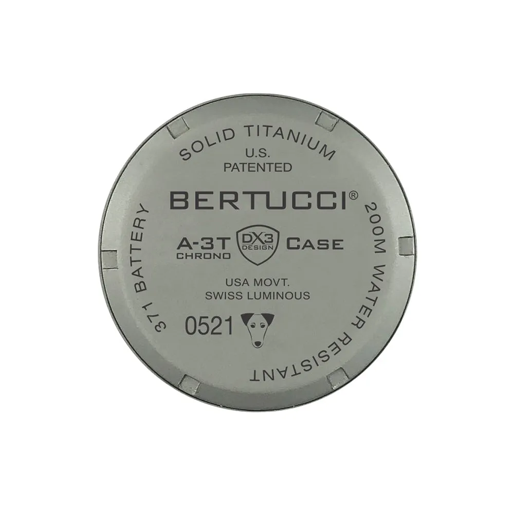 Bertucci Mens A-11T Americana Black Dial Canoe Matte Horween Analine Latigo Leather Band Chronograph Watch - 13347