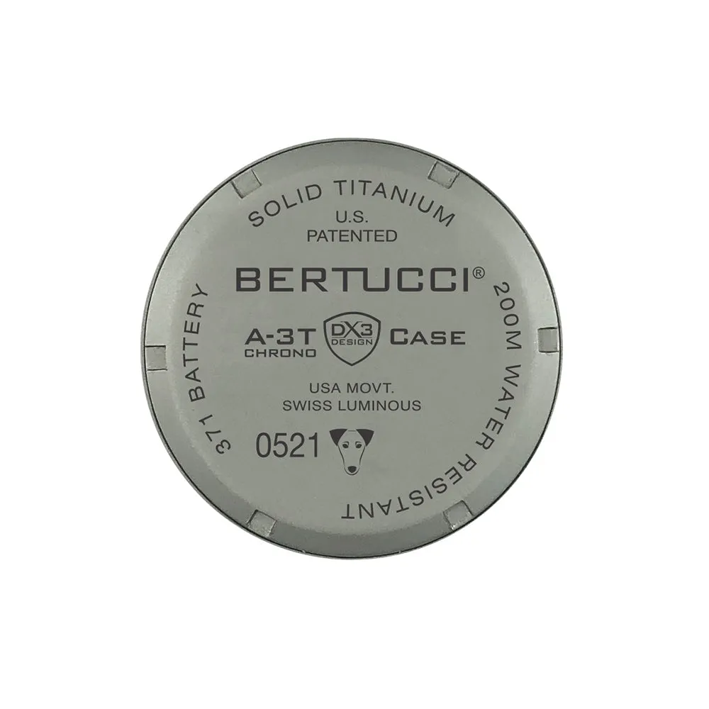 Bertucci Mens A-11T Americana Black Dial Matte Horween Analine Latigo Leather Band Chronograph Watch - 13345