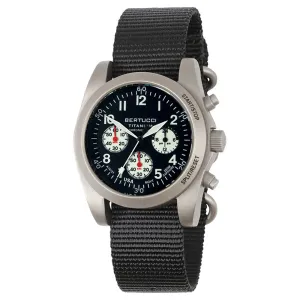 Bertucci Mens A-11T Americana Black Dial Nylon Band Chronograph Watch - 13343