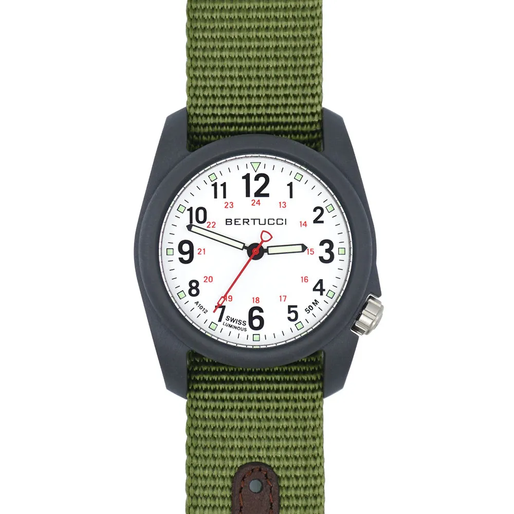 Bertucci Mens DX3 Hybrid Forest Hybrid Band White Dial Analog Japanese Quartz Wrist Watch - 11098