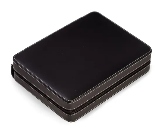 BeyBerk Black Leather 8 watch Travel Case