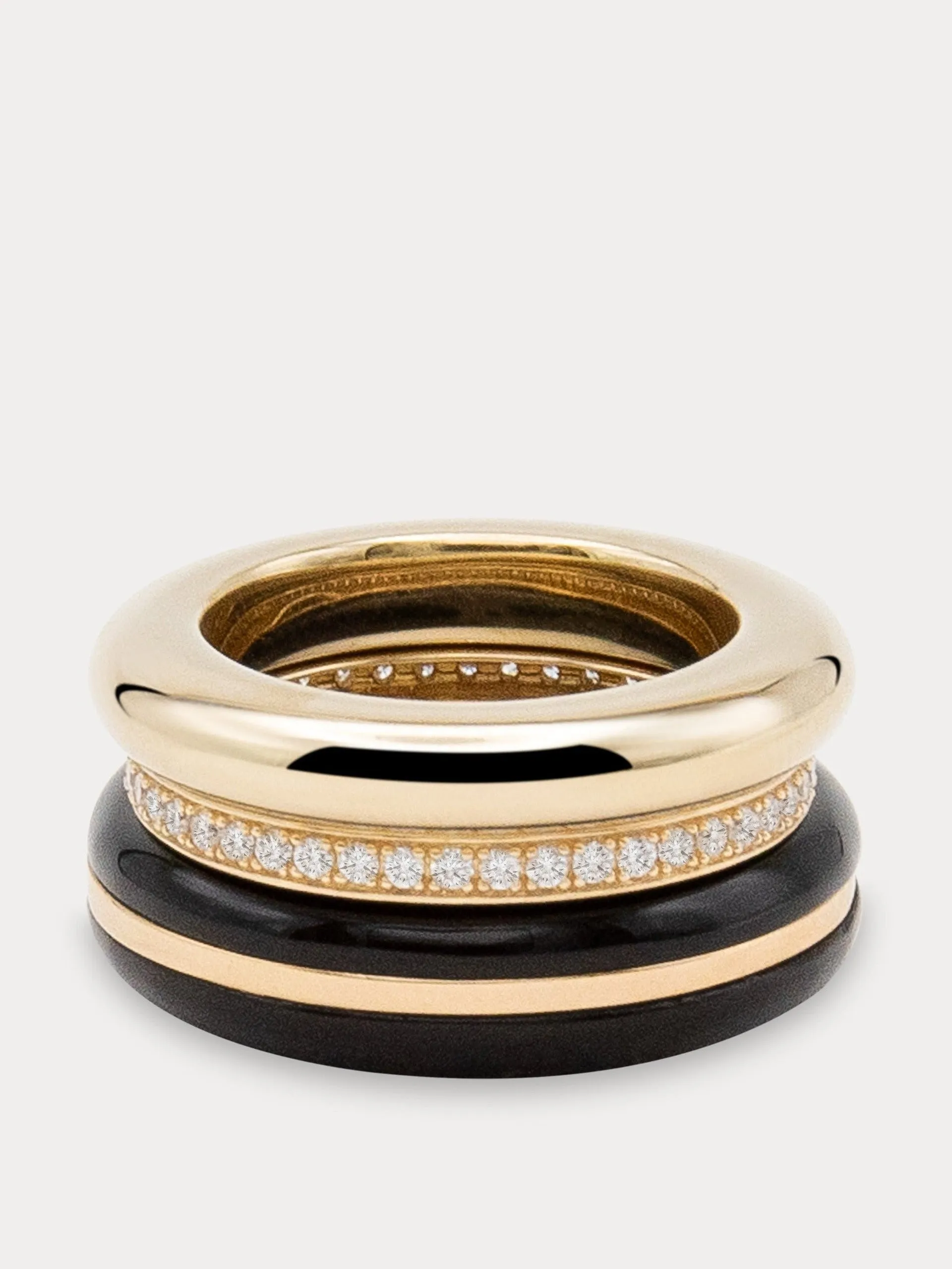 Black onyx classic stacking ring