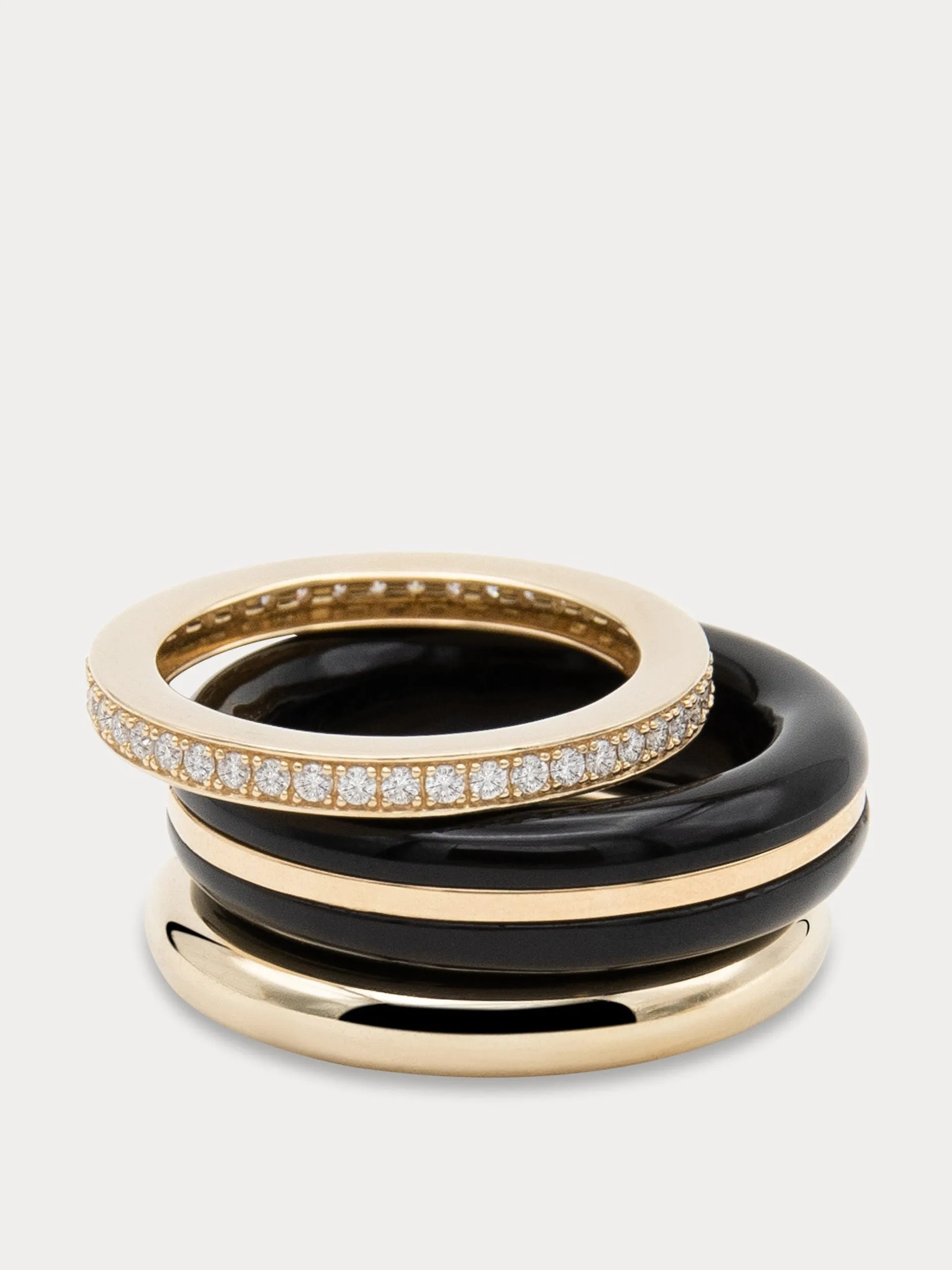 Black onyx classic stacking ring