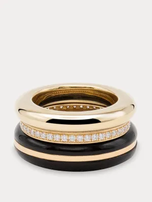 Black onyx classic stacking ring