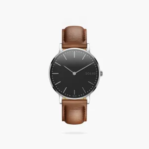 Black   Silver Solar Classic (Brown Eco Vegan Leather)