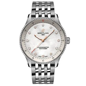 Breitling Navitimer 32mm MOP Dial Quartz Ladies Watch A77320E61A2A1