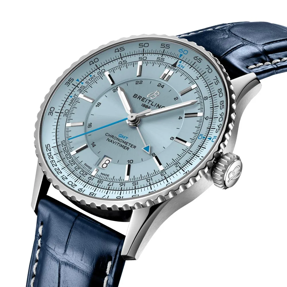 Breitling Navitimer GMT 41mm Ice Blue Dial Automatic Gents Watch A32310171C1P1