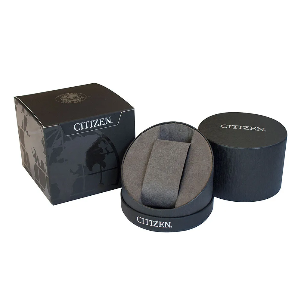 Citizen Eco-Drive Men's PCAT Gray Stainless Steel Bracelet Black Dial Atomic Watch - CB5887-55H