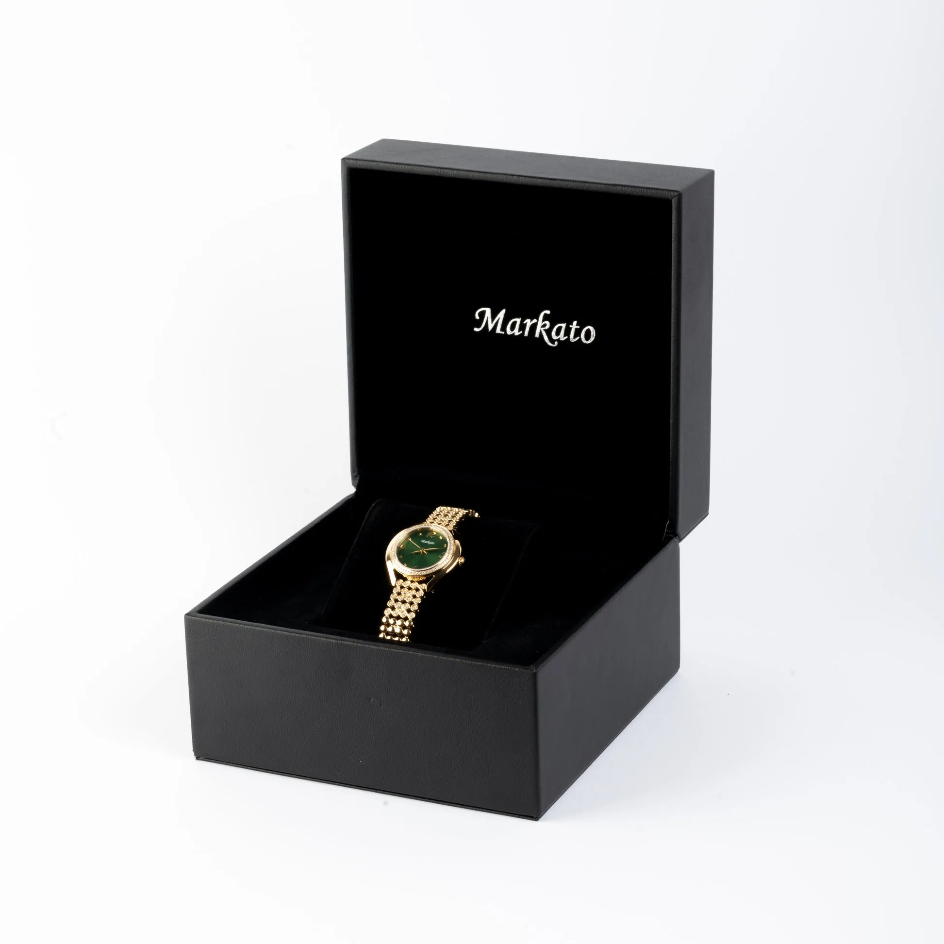 Elegance women Watch by MARKAT - Green Dial & Golden Strap