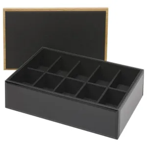 Emerson 10 Compartment Mens Watch Box Black