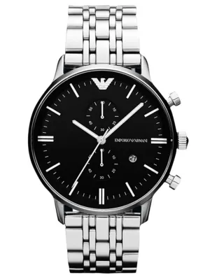 Emporio Armani Chronograph Black Dial Stainless Steel Men's Watch AR80009