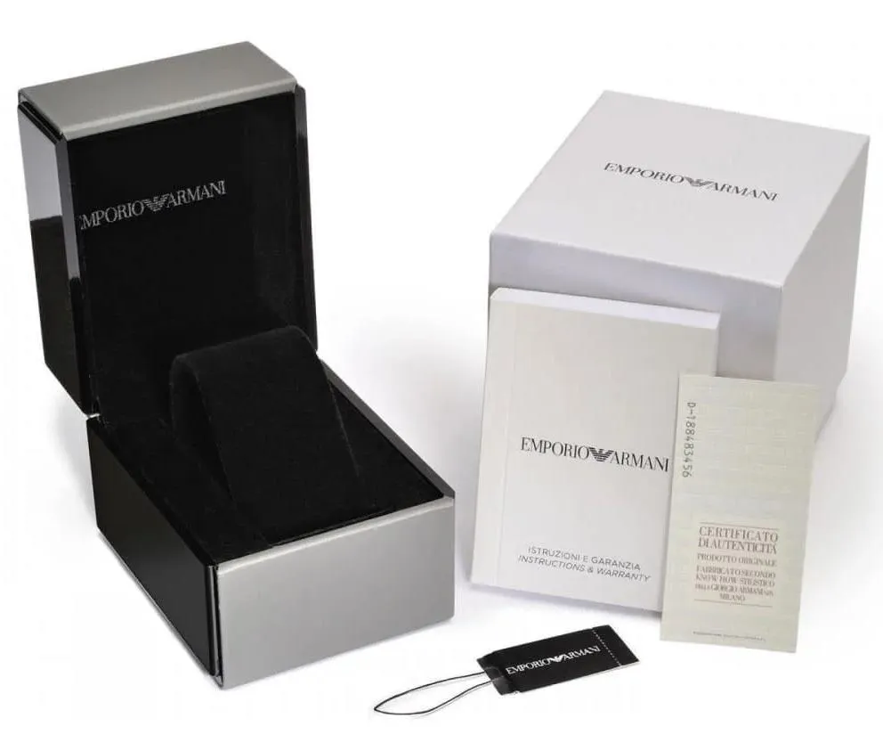 Emporio Armani Chronograph Black Dial Stainless Steel Men's Watch AR80009