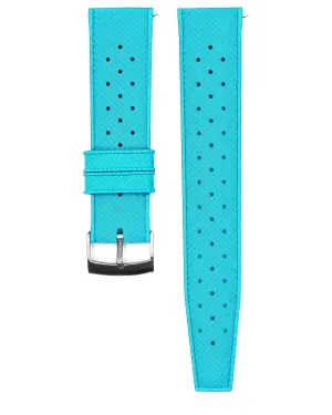 FKM RUBBER - "TROPICAL" VINTAGE STYLE STRAP (Tiffany Blue)