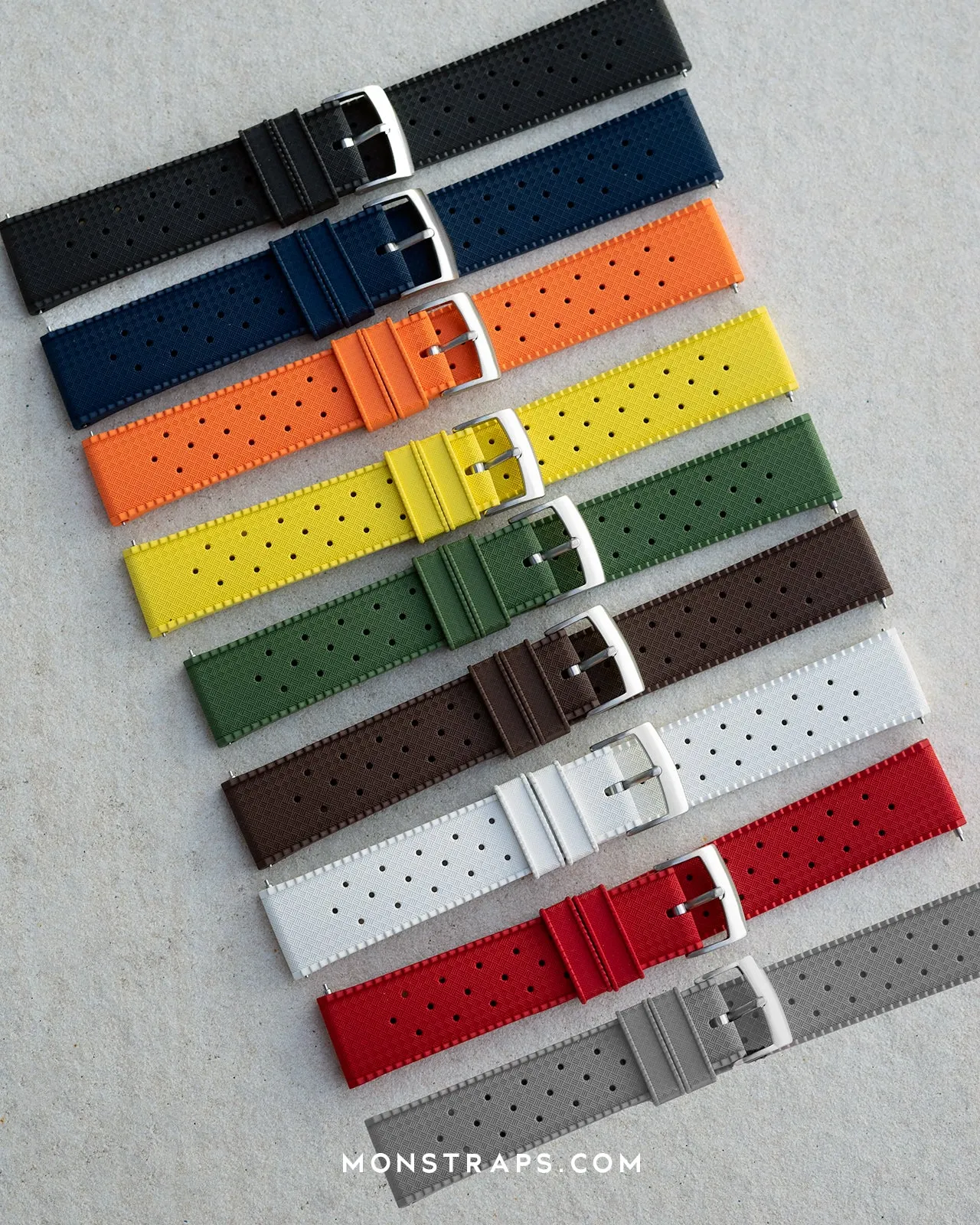 FKM RUBBER - "TROPICAL" VINTAGE STYLE STRAP (Tiffany Blue)