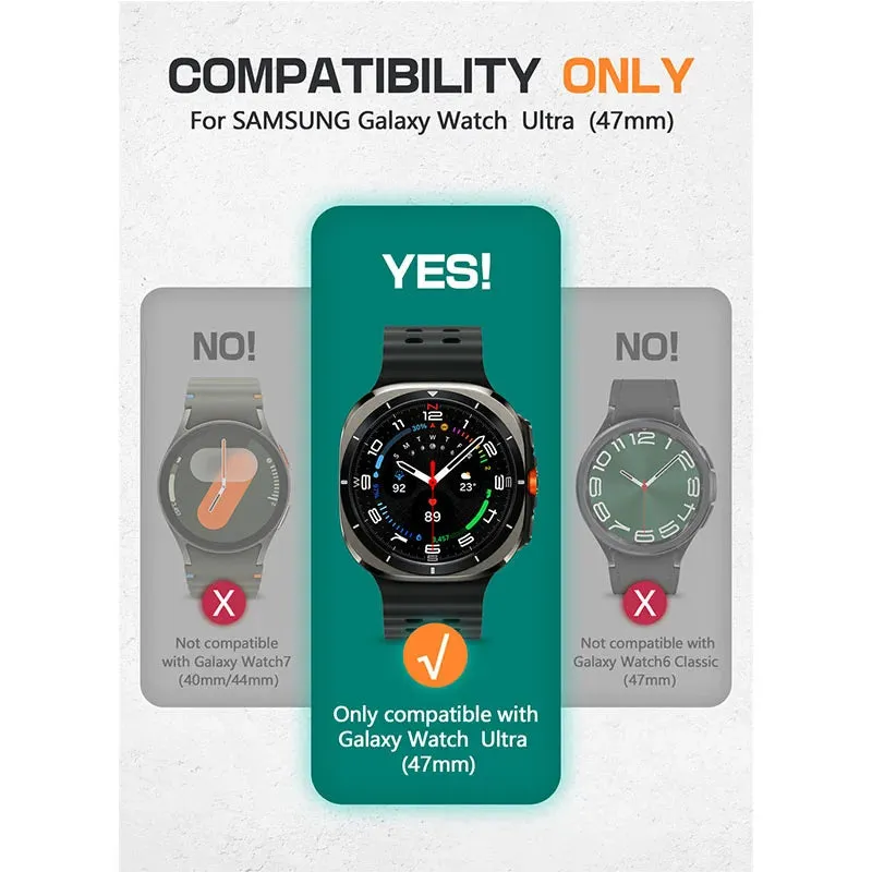 For Samsung Galaxy Watch Ultra 47mm Ub Pro Rugged Protective Cover with Adjustable Strap & Screen Protector