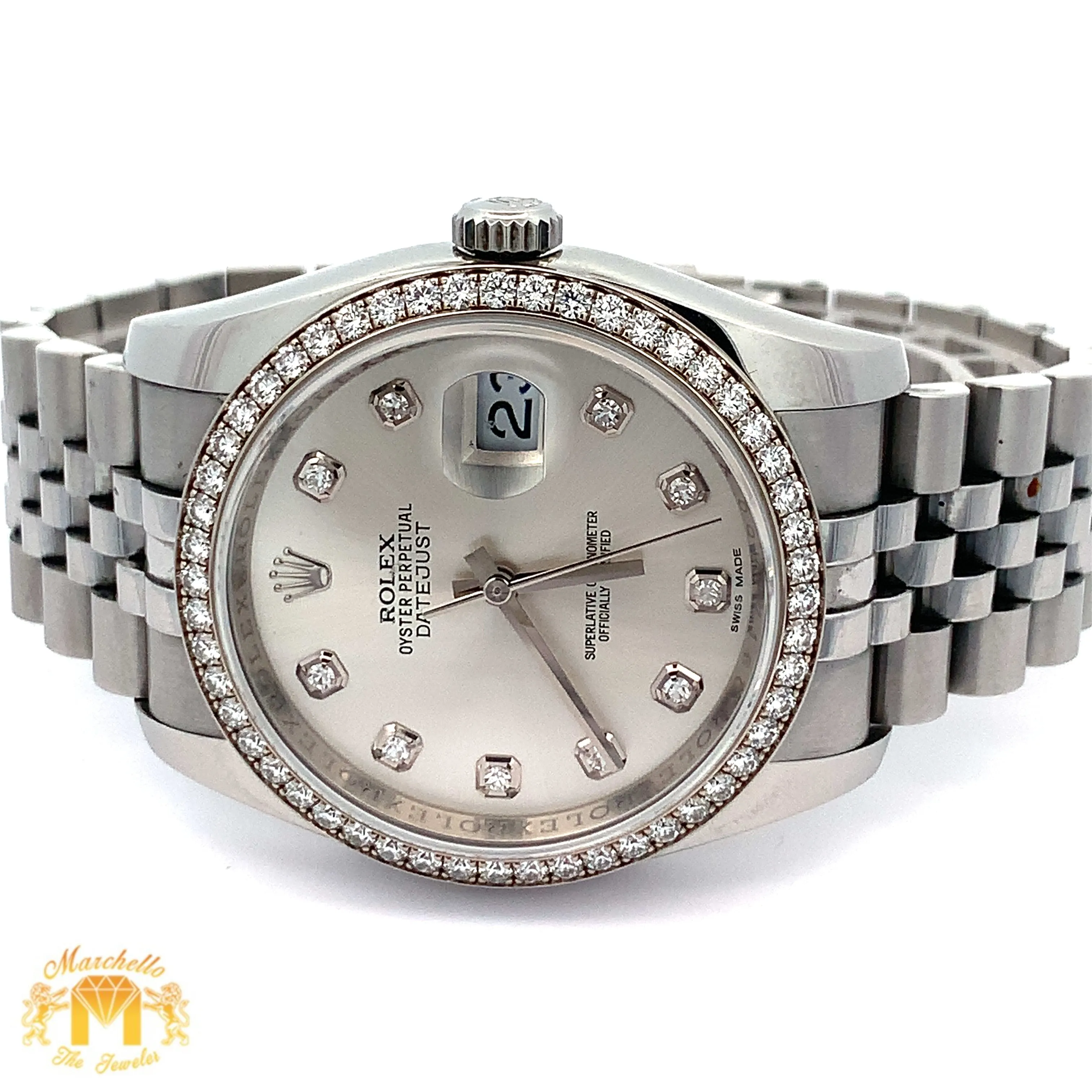 Full Factory 36mm Rolex Watch with Stainless Steel Jubilee Bracelet