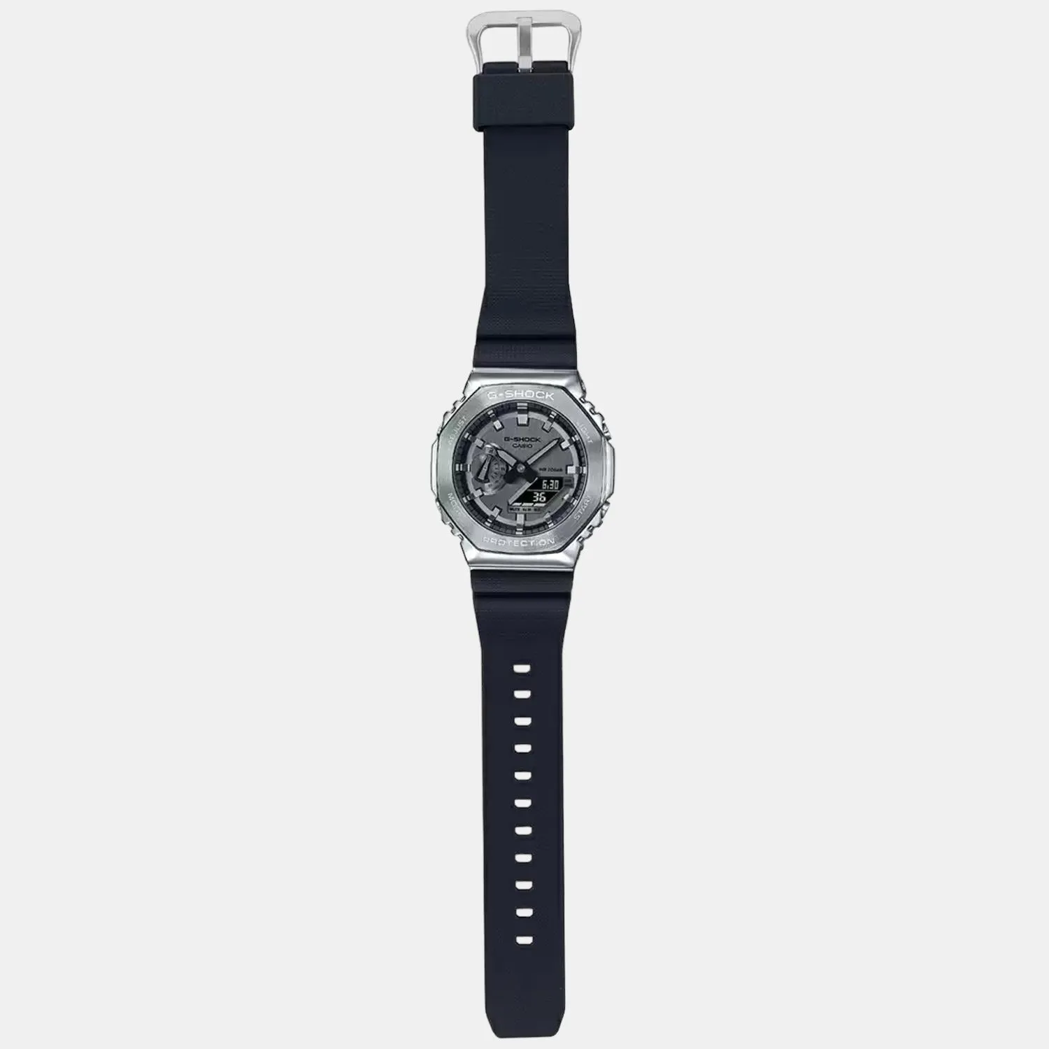 G-Shock Men's Silver Dial Analog-Digital Resin Watch G1159 - GM-2100-1ADR