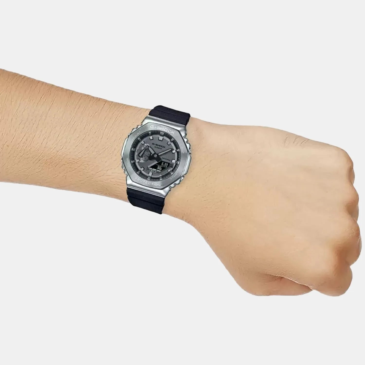G-Shock Men's Silver Dial Analog-Digital Resin Watch G1159 - GM-2100-1ADR
