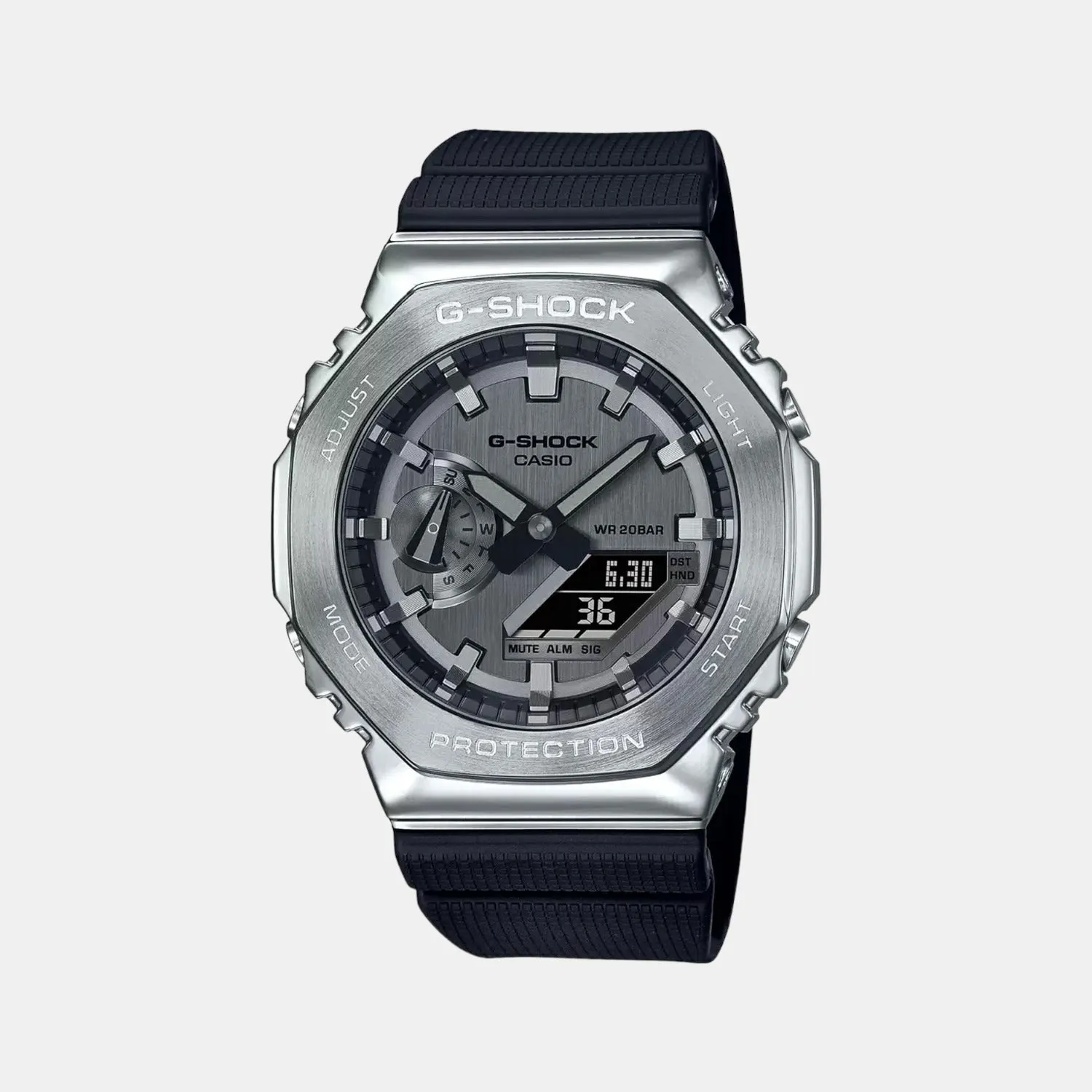 G-Shock Men's Silver Dial Analog-Digital Resin Watch G1159 - GM-2100-1ADR