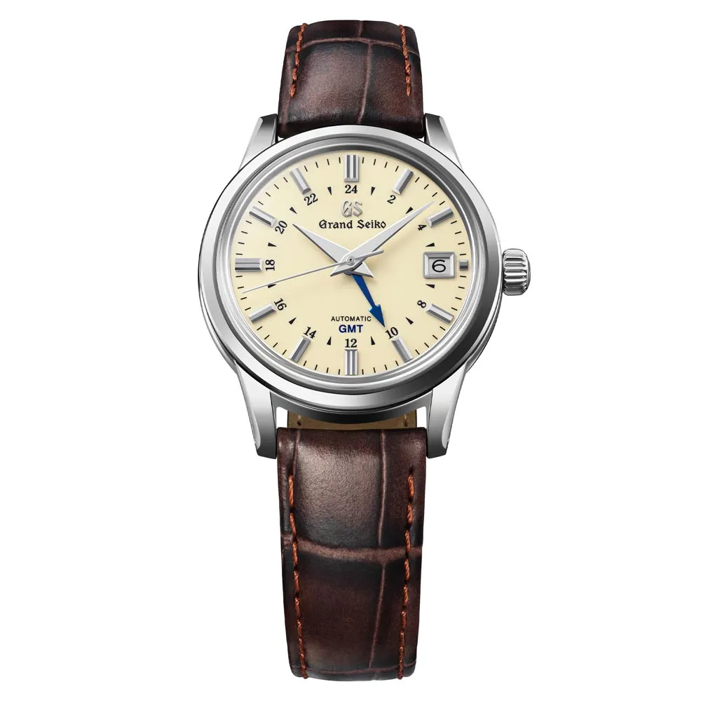 Grand Seiko Elegance Collection Mechanical GMT 39.5mm Cream Dial Gents Automatic Watch SBGM221G