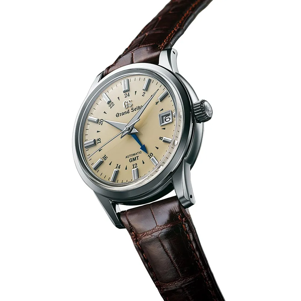 Grand Seiko Elegance Collection Mechanical GMT 39.5mm Cream Dial Gents Automatic Watch SBGM221G