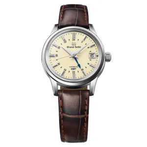 Grand Seiko Elegance Collection Mechanical GMT 39.5mm Cream Dial Gents Automatic Watch SBGM221G