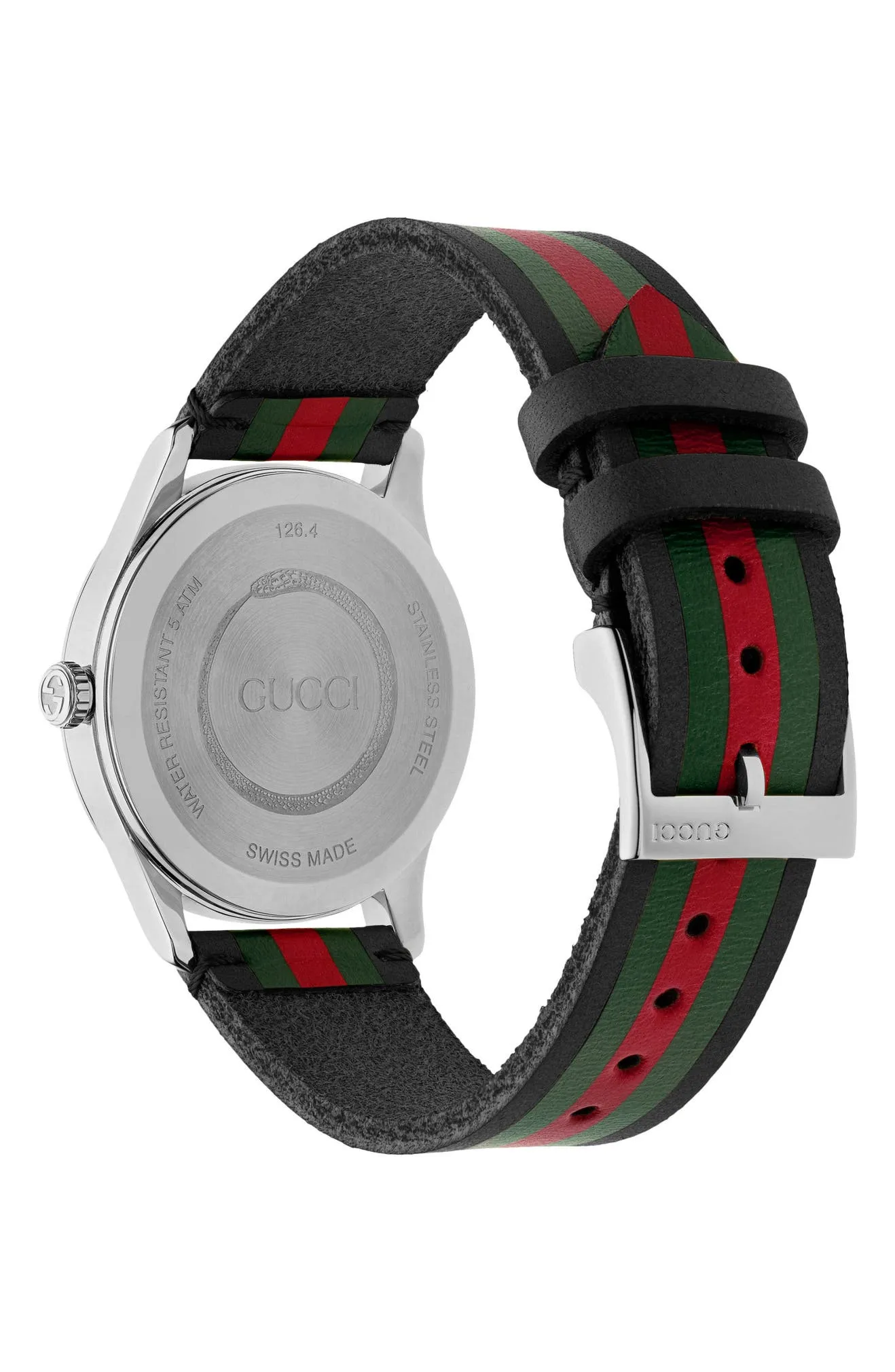 Gucci YA1264079 G-Timeless Leather Strap, 38mm Women Watches Lexor Miami