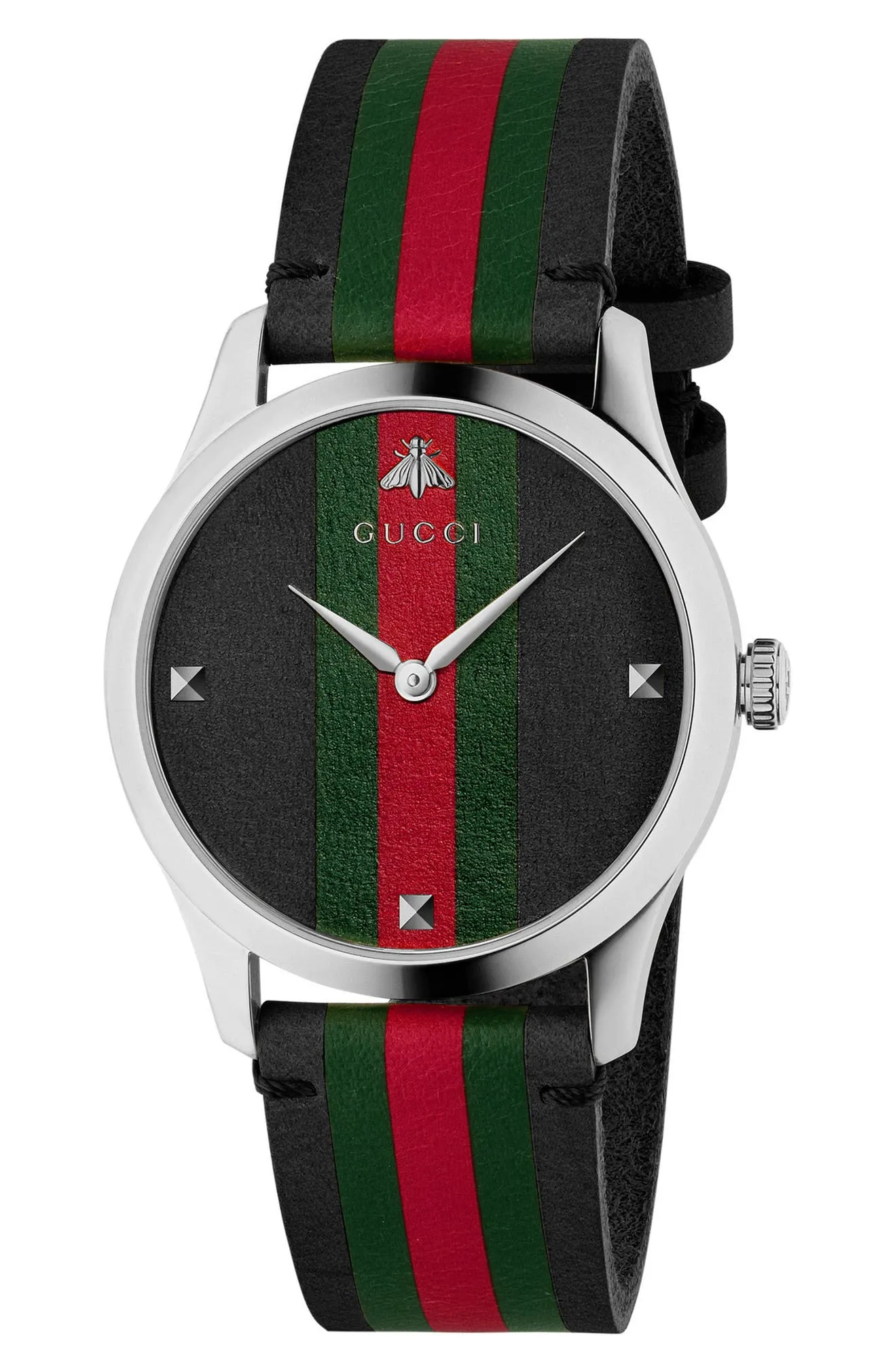 Gucci YA1264079 G-Timeless Leather Strap, 38mm Women Watches Lexor Miami