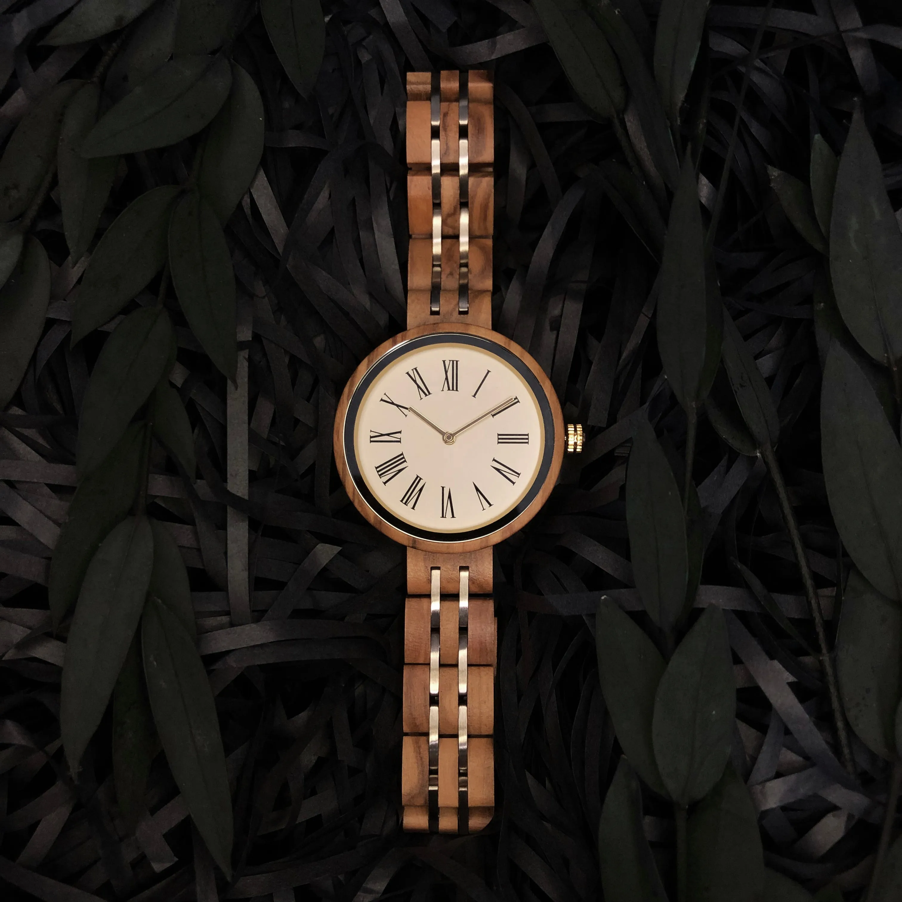 Hata - White Face Olive Lady Watch