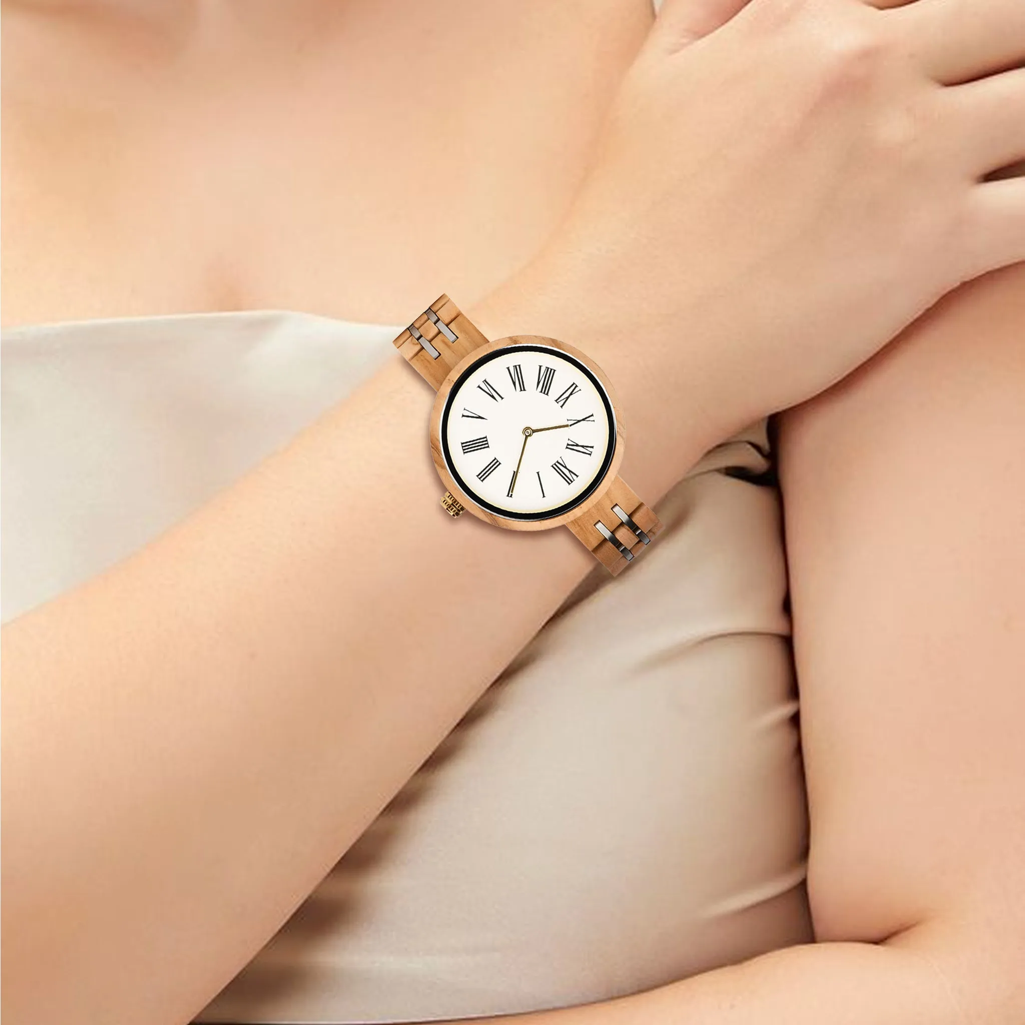 Hata - White Face Olive Lady Watch