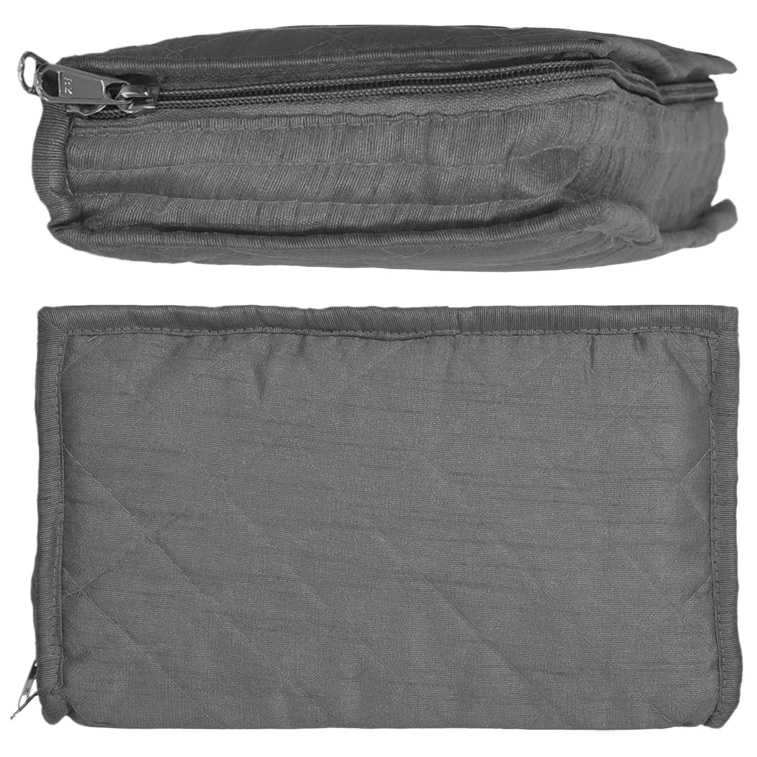 Heart Home Embroidery Design Satin Jewellery Organizer For Small Jewellery With 4 Pouches Pack Of 2 (Grey) 54HH4069.
