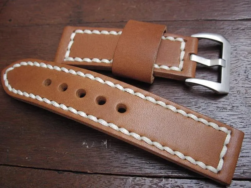 High-quality Handmade 24mm Leather Watch Strap Men's Handmade Cowhide Watch Strap Customization